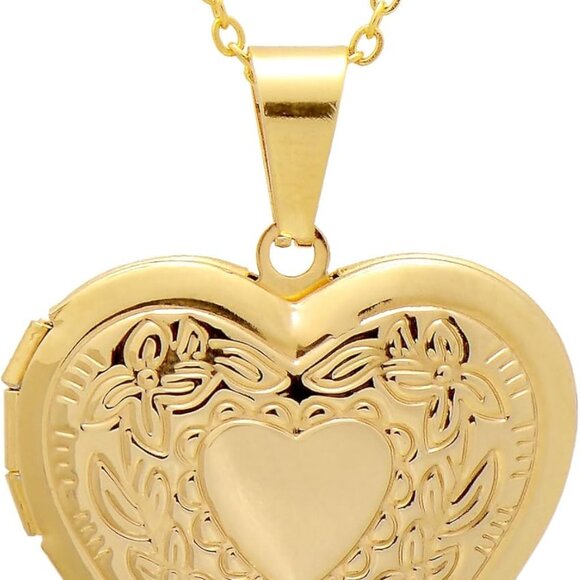 Jewelry - Personalized Stainless Steel Heart Locket Necklace for Women - Romantic Keepsake
